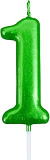 XNOVA Green Birthday Candles 1 Candle 1st One Year Cake Bady Roman Numberal Cool Number Candle No 10
