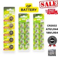 GP Battery 1.5v Button Coin Cell CR2032 LR44 A76 LR54 Bateri Kereta Remote Watch Coin Lithium Batter