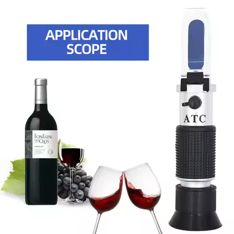 Handheld Wine Refractometer Tester Alcohol Sugar Concentration Meter Densitometer 0-25% Alcohol Beer