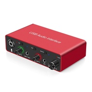 192KHz USB Audio Interface Sound Card XLR Interface Studio for Podcast Recording Equipment Professio