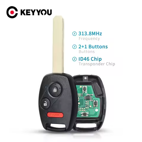 KEYYOU Control Remote Car Key 313.8MHz ID46 Chip For Honda Odyssey 2005-2010 Pilot 2005-2008 CR-Z CR