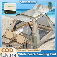 4-5 Person White Automatic Tent Double Layer Waterproof Camping Tent Outdoor Beach Tent Sun Shad