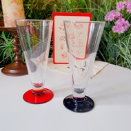 Set of 2 colored glass cups