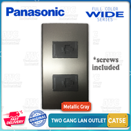 PANASONIC Wide Series CAT5E Two Gang LAN Outlet WEG2488 White Metallic Gray