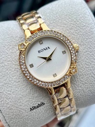 BONIA Date Jam Tangan Wanita Stainless Steel Rosegold Ladies Luxury Women Watches with Paper Complet