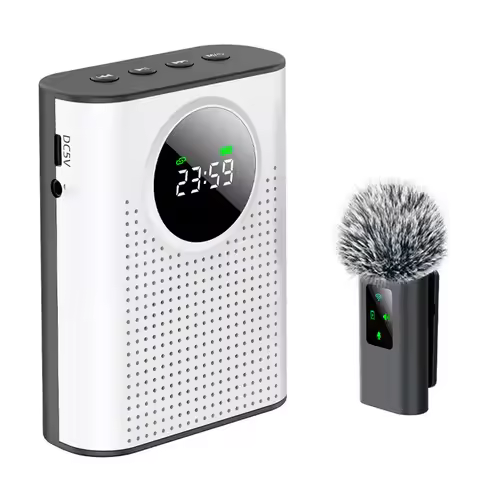 Wireless Voice Amplifier Omnidirectional Pickup Teacher Voice Microphone Amplifier with Magnetic Lav