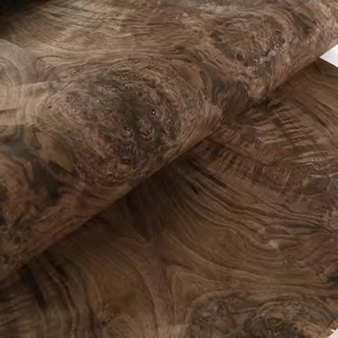 58*250cm Walnut Burl Wood Veneer with Kraft Paper Back, Restoration of Furniture, Tabletops, Natural