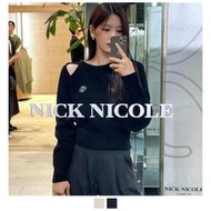 2色📼韓國品牌NICK&amp;NICOLE RIBBED CUT OUT KNIT 露肩薄針織毛衣