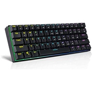 HUICCN Mechanical Gaming Bluetooth Keyboard 60% - 61 Keys Hot-Swappable Programmable Wireless Keyboard with RGB Backlit