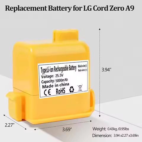 5000mAh lithium ion battery For LG Cord Zero EAC63382204 A9,P9,A9K-CORE,A9S,A9MAX,A9T-Ultra,A9K-PRO,