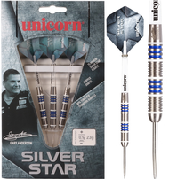 UNICORN STEEL TIP DART - SILVER STAR P4 GARY ANDERSON 80% TUNGSTEN 23G