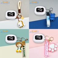 For UGREEN EchoBuds Magic Clear Soft Case Cute Soccer Basketball Pendant Cartoon Piggy Duck Keychain