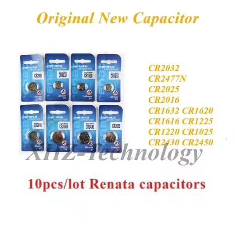 10pcs Per Set CR2032 CR2477N Capacitors CR2025 CR2016 3V CR1632 CR1620 CR1616 CR1225 CR1220 CR1025 C