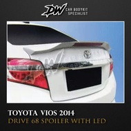Toyota Vios 2014 Drive 68 Spoiler With LED