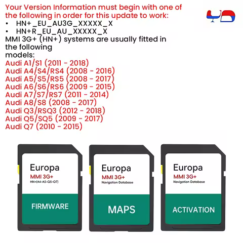 FOR Audi 2023 MMI 3G+ HN+ Navigation Update Sat Nav Map SD Card A1/A4/A5/A6/A7/A8/Q3