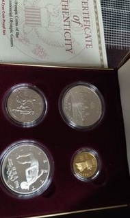 1996年美國奧運會紀念金銀幣一套。面交