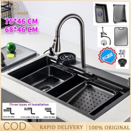 304 Stainless Sinki Dapur Multifunction Worksta Handmade Kitchen Sink Whale Waterfall Single Bowl Sm