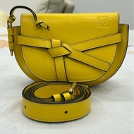 羅意威 LOEWE mini gate 馬鞍包 黃色