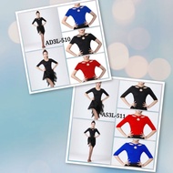 3 Hole Short Sleeve Dance Top Short Sleeve and 3/4 Flat Model 3 Holes 2in1 Line Dance T-Shirt Belly 