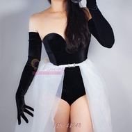Velvet gloves for Brides and Evenings, parties, events MS: 41748