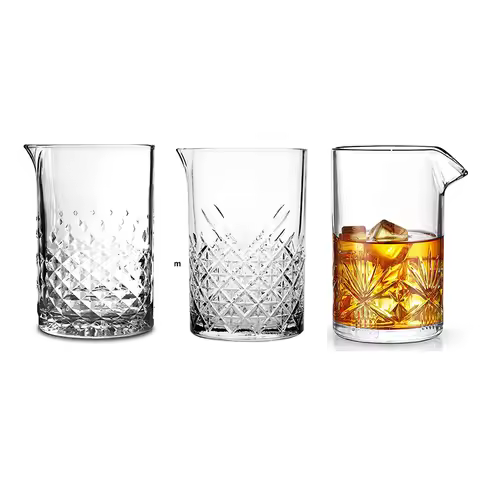Cocktail Mixing Glass bartender Beaker Cocktail Stirring Glass with Thick Weighted Bottom Profession