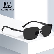 LouisWill Men Polarized Sunglasses Night Vision Sunglasses Color Change Retro Square Sunglasses UV40