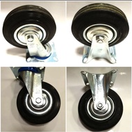 GERISAL 5 Inch Rubber Trolley Wheels (2 Wheels)
