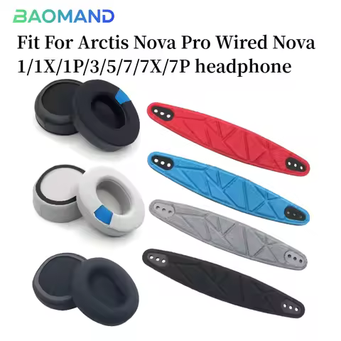 1 set Replacement Earpads Headband for Arctis Nova Pro Wired Nova 1/1X/1P/3/5/7/7X/7P Headphones Mem