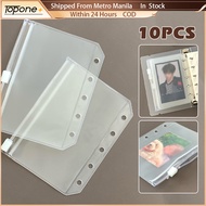 10Pcs M5 Binder Pockets 5 Holes Zipper Folders M5 Spiral Binder Divider Page DIY Small Card Storage