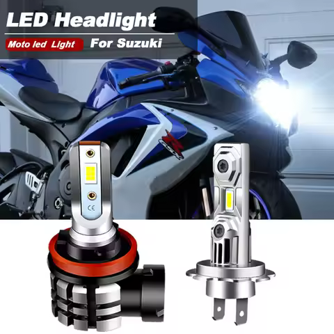 2PCS Motorcycle H11 H7 LED Headlight For Suzuki GSXR 600 750 2011-2020 6000K LED Headlamp High Low B