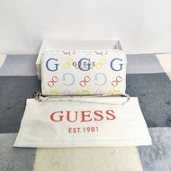 Guess กระเป๋าสตางค์ผู้หญิงแบบยาวสไตล์ใหม่ประณีตระดับไฮเอนด์กระเป๋าสตางค์ความจุขนาดใหญ่กระเป๋าคลัทช์ส