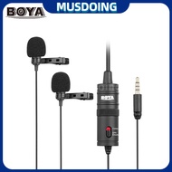 BOYA BY-M1DM Dual Omni-directional Lavalier Microphone Lapel Clip-on Condenser M