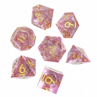 DND Dice Set, 7pcs Resin Sharp Edged Dice for Dungeons and Dragons, Handmade RPG Dice, D&D Dice