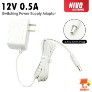 12V 0.5A DC Power Supply AC/DC Adapter 100-240V AC to DC Converter