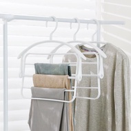 Multi-Functional Clothes Hanger 5- Tier Foldable Pants Hangers Space Saving Clothes Pants Hangers Anti-Slip Rotatable Clothes Closet Organizer for Pants Jeans Trousers Skirts S