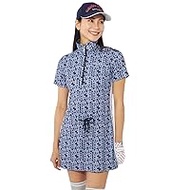 Marie Claire Dimble Mesh Logo Print Dress (Mali Claire Golf) (Sweat Absorbent, Quick Drying, UV Protection)