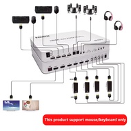 4K 60Hz 4x2 HDMI KVM Matrix วิดีโอสวิตช์ Splitter 5 USB สนับสนุนคีย์บอร์ดควบคุมเมาส์ แล็ปท็อป / U แฟ