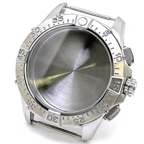 42mm Jet Pilots VK63 Watch Case Chronograph Military Aviation No Logo For Seiko Breitling Avenger VK
