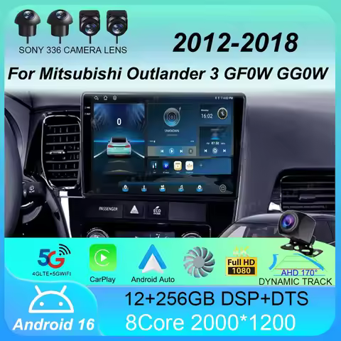 Android 16 Carplay Auto For Mitsubishi Outlander 3 GF0W GG0W 2012-2018 Car Radio Multimedia GPS Play