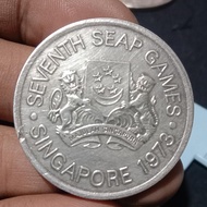 Koin Perak 5 Dollar Singapura tahun 1973
