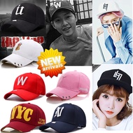 【3 or more shipping fee and express delivery by EMS】 Korea Fashion small face cap ❤U / NYC / W logo hat hip hop cap sports cap UV cut baseball cap hat