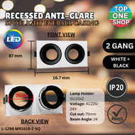 Recessed Spotlight Anti-Glare Eyeball GU10 Holder Casing 1 Gang 2 Gang Casing