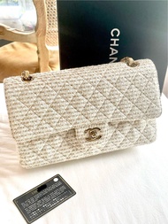 Chanel 白金 Tweed Double Flap bag 袋 CF25 包包 毛