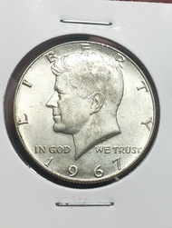 (美國銀幣) 1967 美國甘迺迪總統半元銀幣  字口清