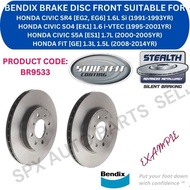 BENDIX DISC BRAKE ROTOR FRONT FOR HONDA FIT [GE] '08-14YR / CIVIC [SR4, SO4, S5A, EG, EK, ES1] 1.6L 