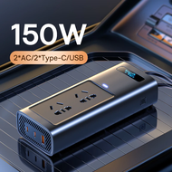 Baseus 150W รถอินเวอร์เตอร์ DC 12V to AC 220V EU รุ่น Auto Power Inversor USB Type C Fast Charger สํ