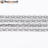 1roll Tarnish Resistant 304 Stainless Steel Cable Chains Cut Chains Soldered Faceted with Spool Oval