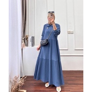 Midi Dress Wanita Lucia Knit Hornet Premium/gamis kerah knit /dress knit import/dres knit wanita