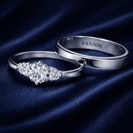 Couple Wedding Engagement Ring C270 - Silver 950 Platinum Palladium | SAN950