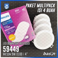PHILIPS Multipack contains 4 pieces of Meson 59449 - LED Downlight 9W 4 inch D100